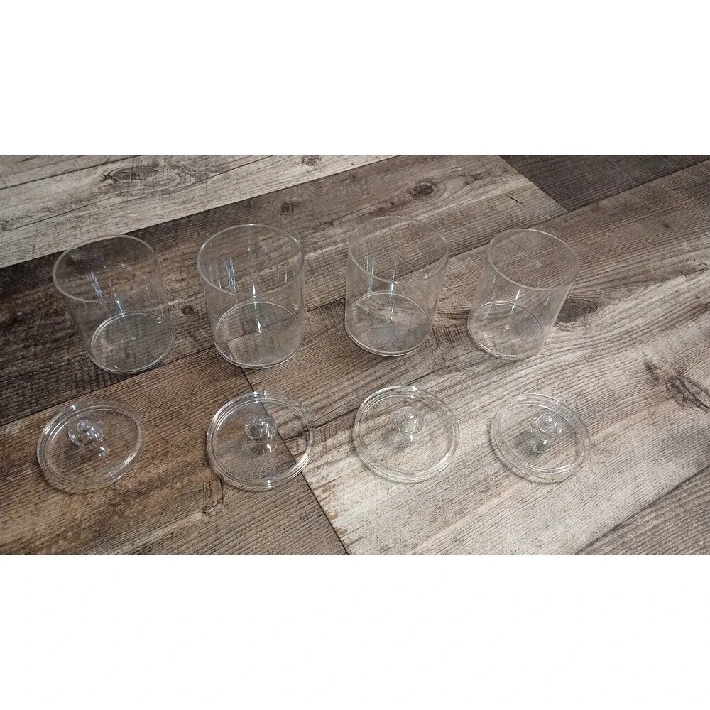 New! 4 PC Clear Plastic Bathroom Organizer Set